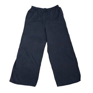 Quince Black Wide Leg Flowy Pants - Relaxed Fit Trousers, Size M